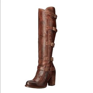 Bed Stu Statute tall heeled buckle boots